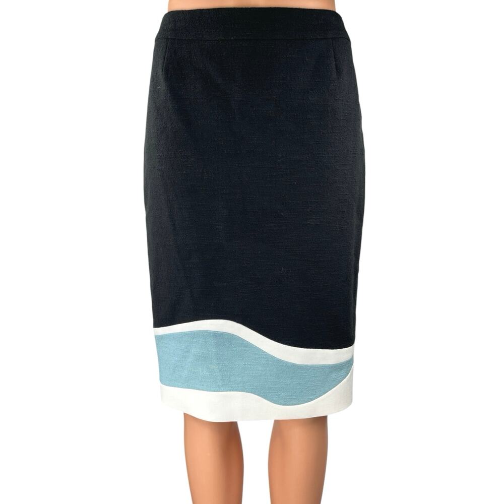 NEW Hugo Boss Black Multicolor Knee Length Knit Straight Pencil Skirt Size 16